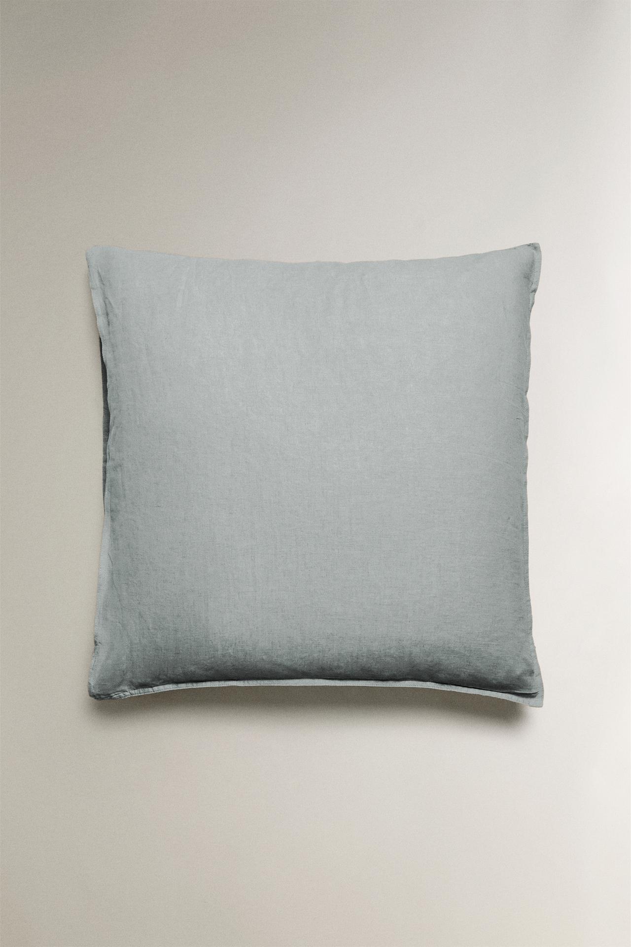 FADED LINEN PILLOWCASE (140 G/M²) — Gray / Blue
