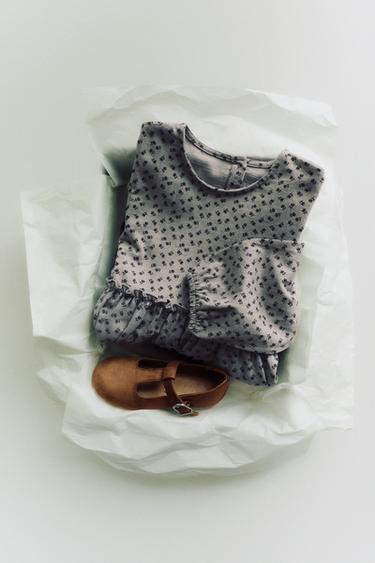 ROBE COMBINÉE À FLEURS - Acier de Zara