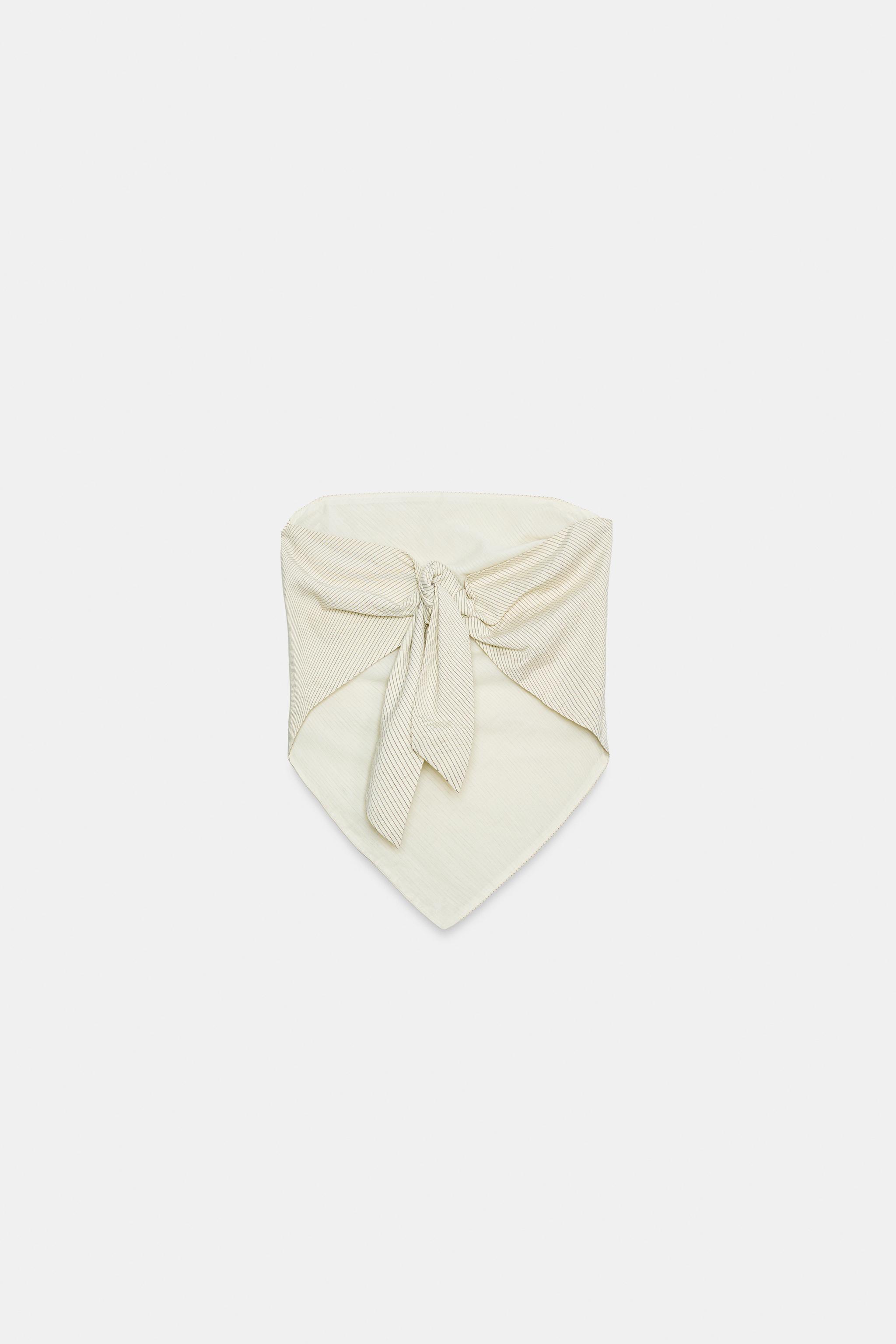Zara STRAPLEZ BAĞCIKLI ÇİZGİLİ TOP görsel 5
