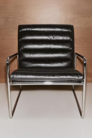 BUTACA METAL Y PIEL - Negro de Zara