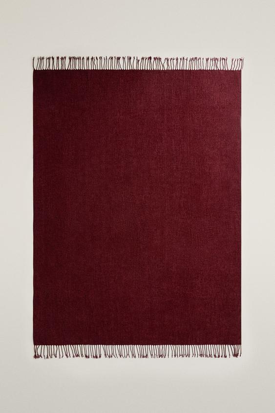 CHENILLE BLANKET - Reddish by Zara - Image 0
