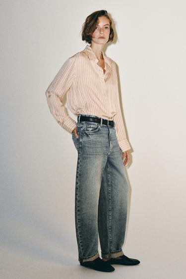 ZW COLLECTION シルク混ストライプシャツエクリュ/ レッド0ZaraのZW COLLECTION シルク混ストライプシャツ - エクリュ/ レッド - 画像 0