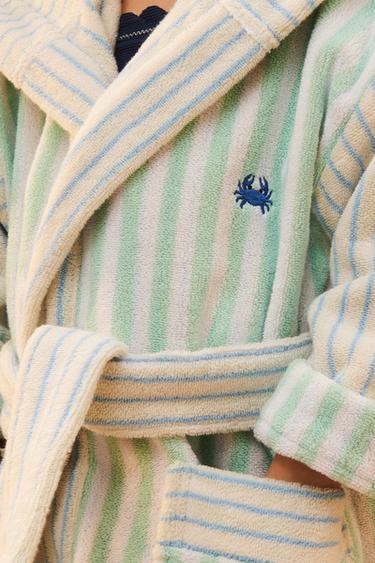 LIMITED EDITION STRIPED TOWELLING DRESSING GOWN - striped by Zara - Image 3