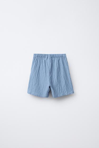 6-14 ANS/ PYJAMA CHEMISE ET BERMUDA À CARREAUX - Bleu de Zara - Image 5