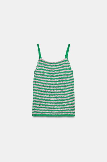 TOP EN MAILLE À RAYURES ET FINES BRETELLES - Multicolore de Zara - Image 5