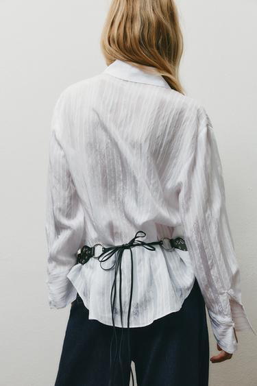 CAMISA RAYAS - Blanco de Zara