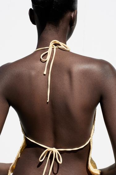 TOP HALTER DOS NU - Jaune clair de Zara - Image 4