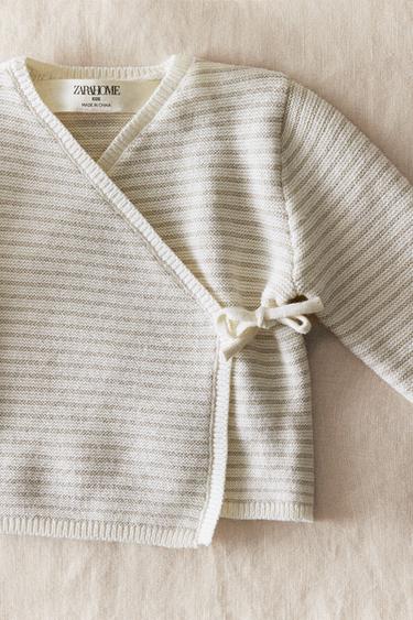 VESTE ENFANT COTON ET SOIE - Beige clair de Zara - Image 5