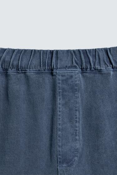 BERMUDA JOGGING EFFET DÉLAVÉ - Bleu de Zara - Image 8