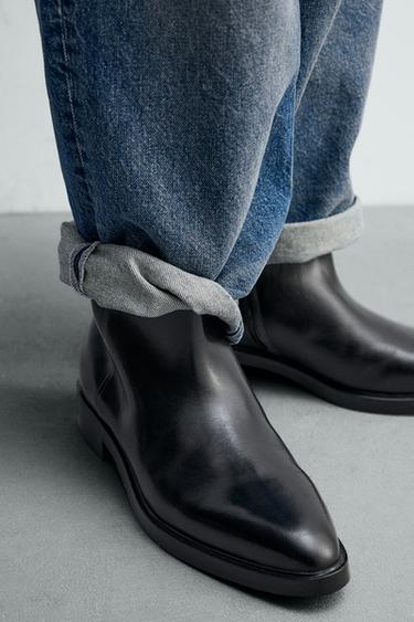 LEATHER POINTED BOOTS - Black by Zara - Image 2