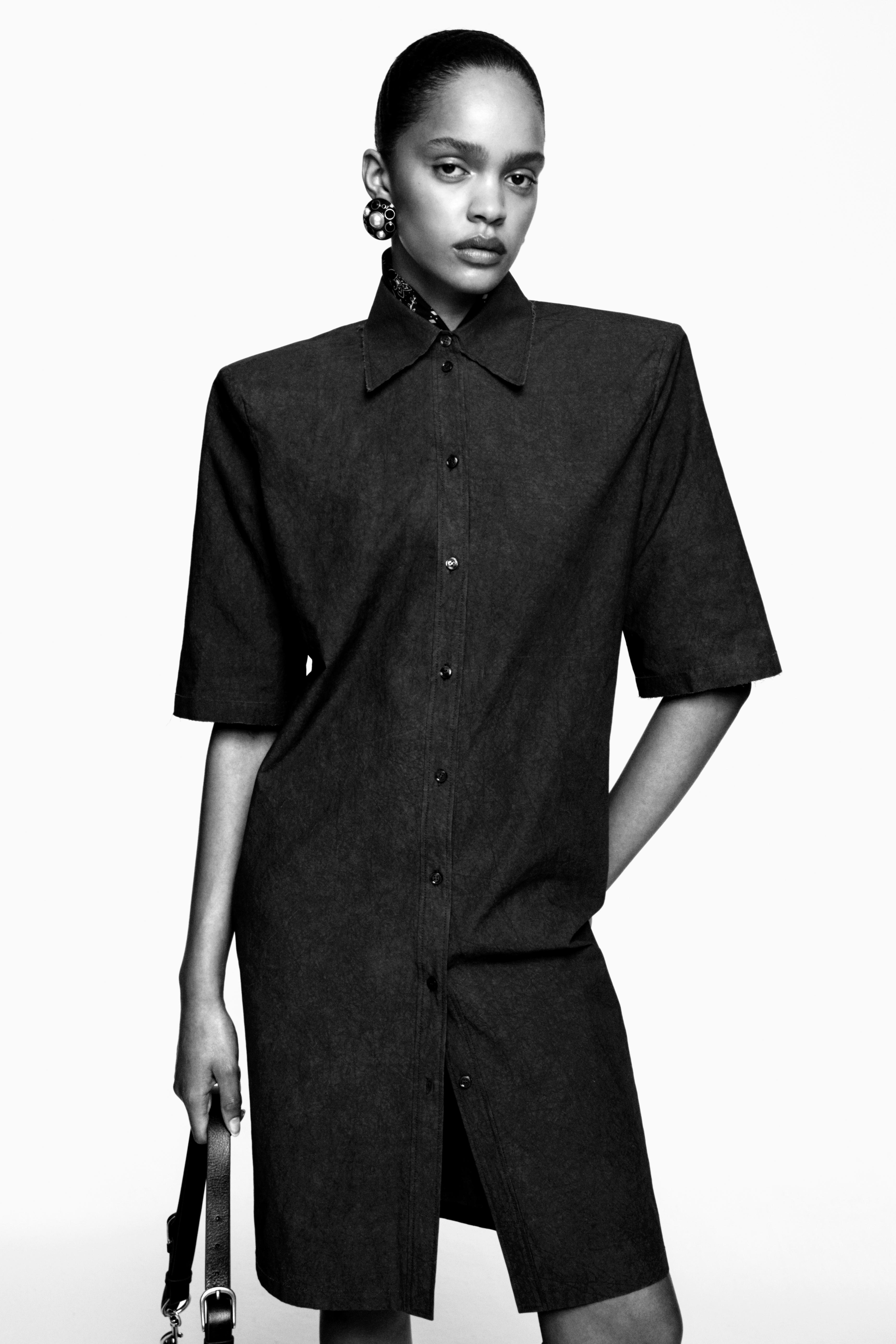 WILLY CHAVARRIA X ZARA SHOULDER PAD SHIRT DRESS