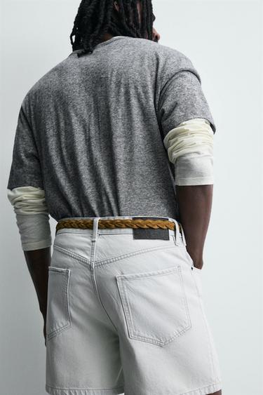 REGULAR FIT DENIM SHORTS - Sky blue by Zara - Image 4