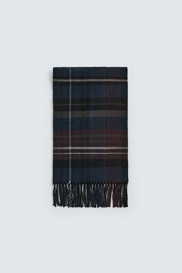 COMBINED CHECK SCARF - Black by Zara