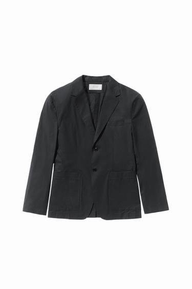 BLAZER TRAJE POPELÍN - Carbón de Zara