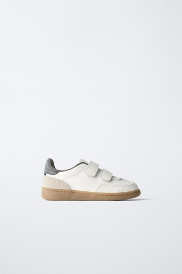 TENNIS À BRIDES EN CUIR - Blanc de Zara