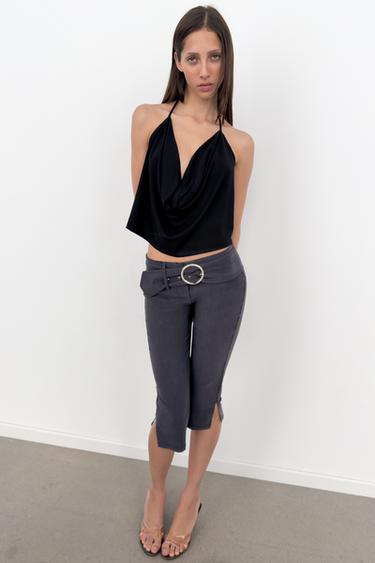 CAPRI TROUSERS WITH BELT - Dark grey by Zara - Image 5
