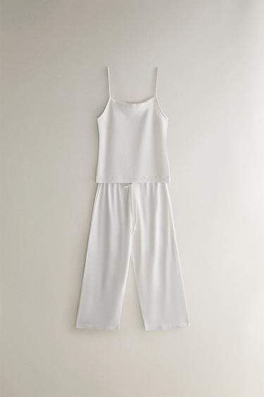 PANTALON JERSEY DE COTON - Blanc de Zara - Image 4