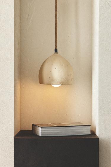 Zara PAPIER-MÂCHÉ PENDANT LAMP - Ecru