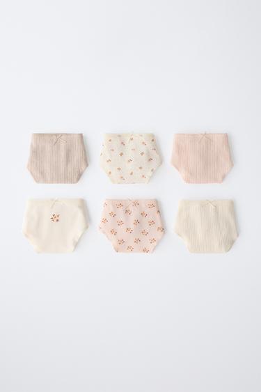 AGES 6-14 / SIX-PACK OF FLORAL PRINT BRIEFS - Dusty pink by Zara