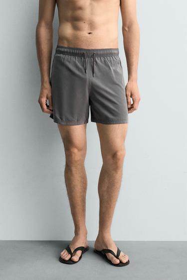 MAILLOT DE BAIN MI-LONG À ŒILLETS MÉTALLIQUES - Gris de Zara - Image 2