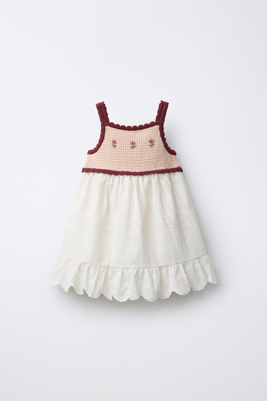 COMBINATION KNIT DRESS - Ecru | ZARA United States COMBINATION KNIT DRESS - Ecru | ZARA United States