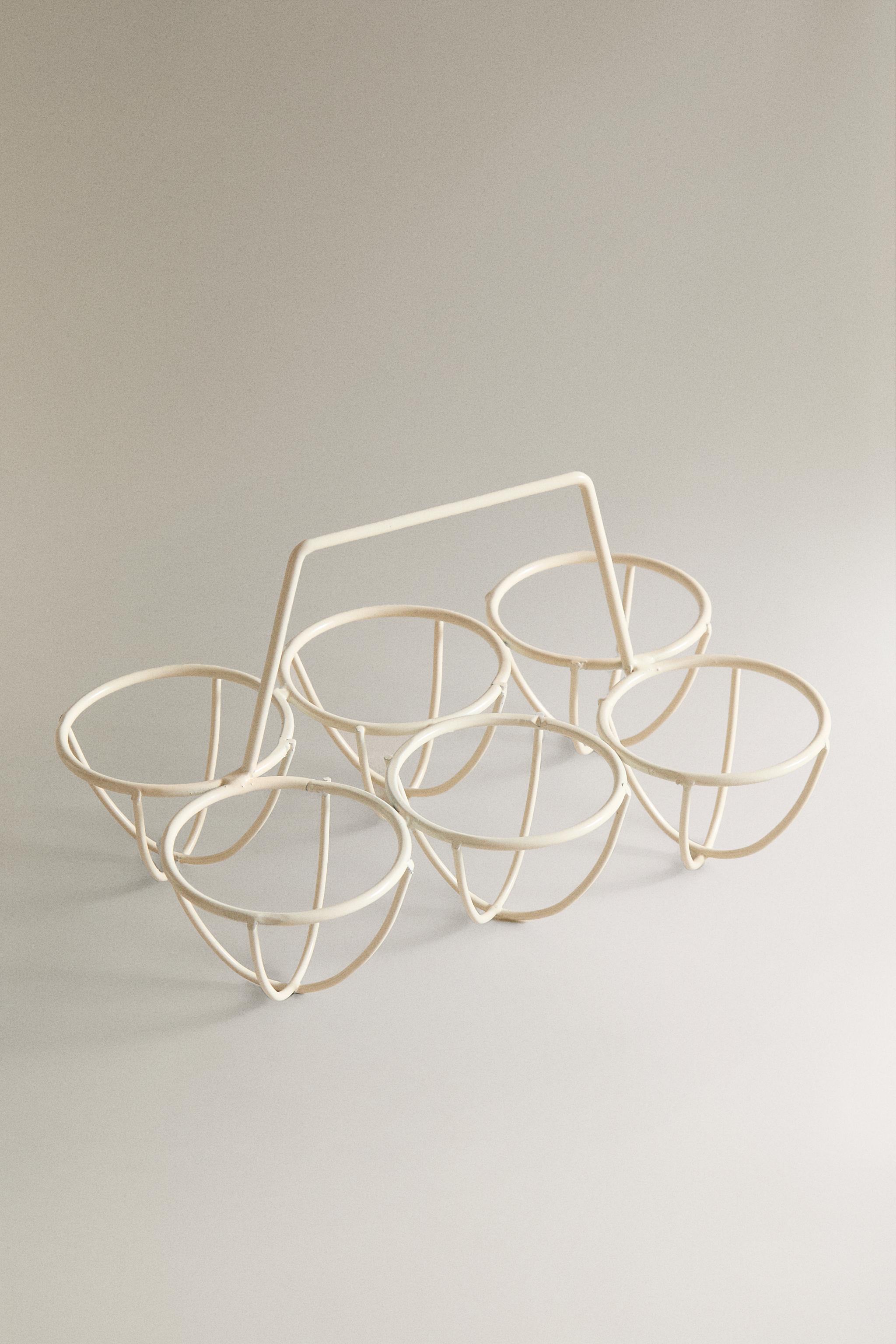 METAL EGG HOLDER — Cream