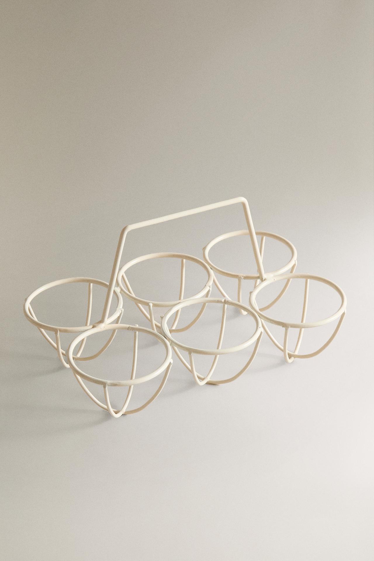 METAL EGG HOLDER — Cream