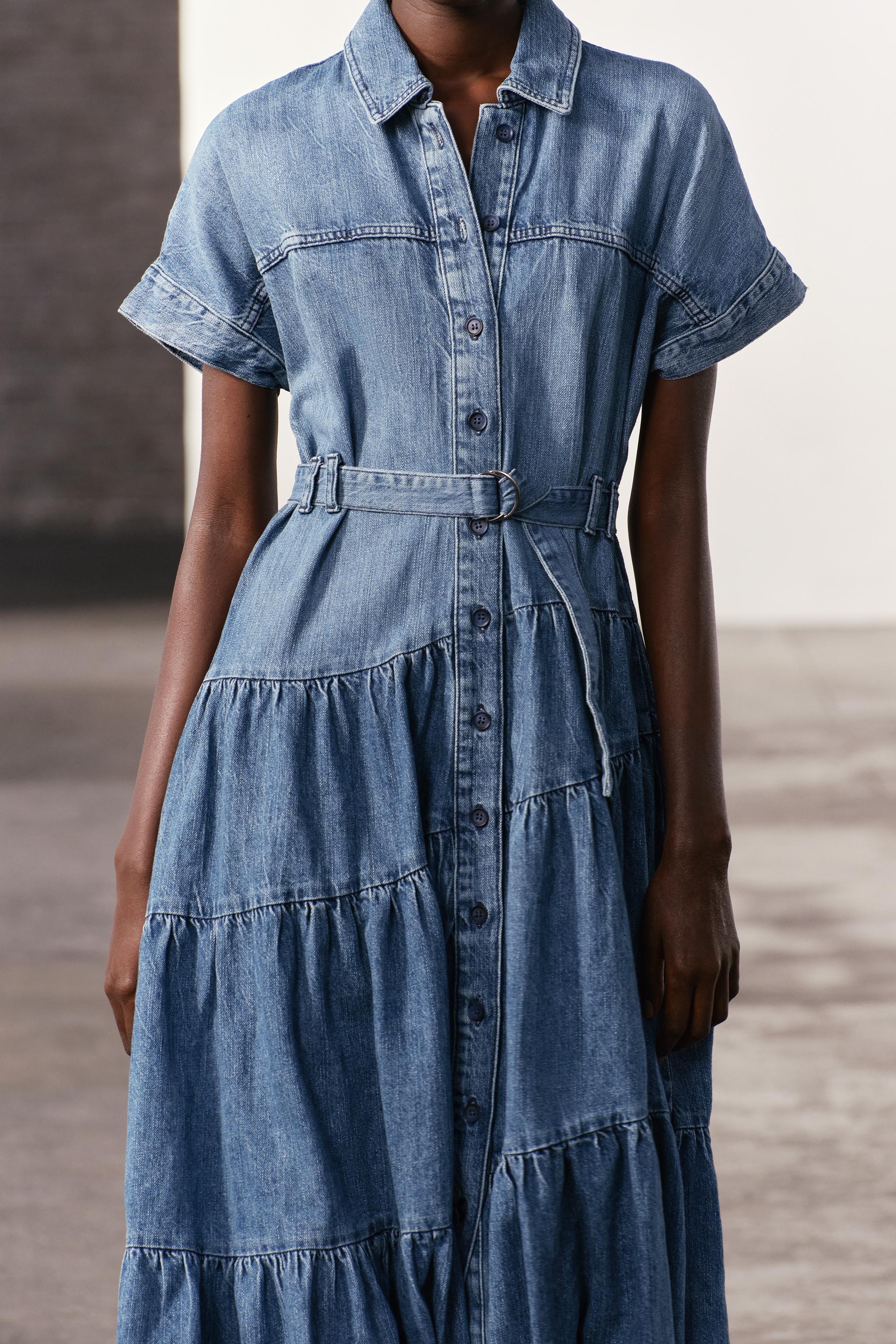 DENIM SHIRTDRESS ZW COLLECTION - Gray