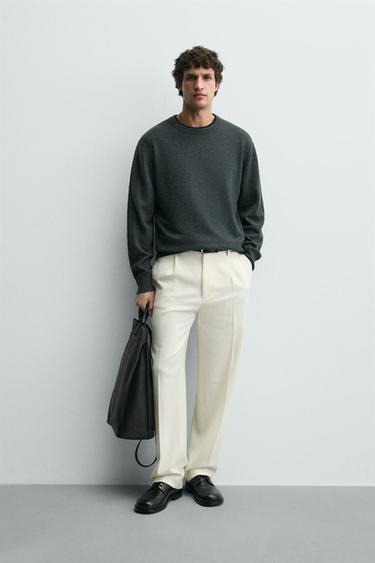 LIGHTWEIGHT WOOL - CASHMERE JUMPER - Blue green by Zara