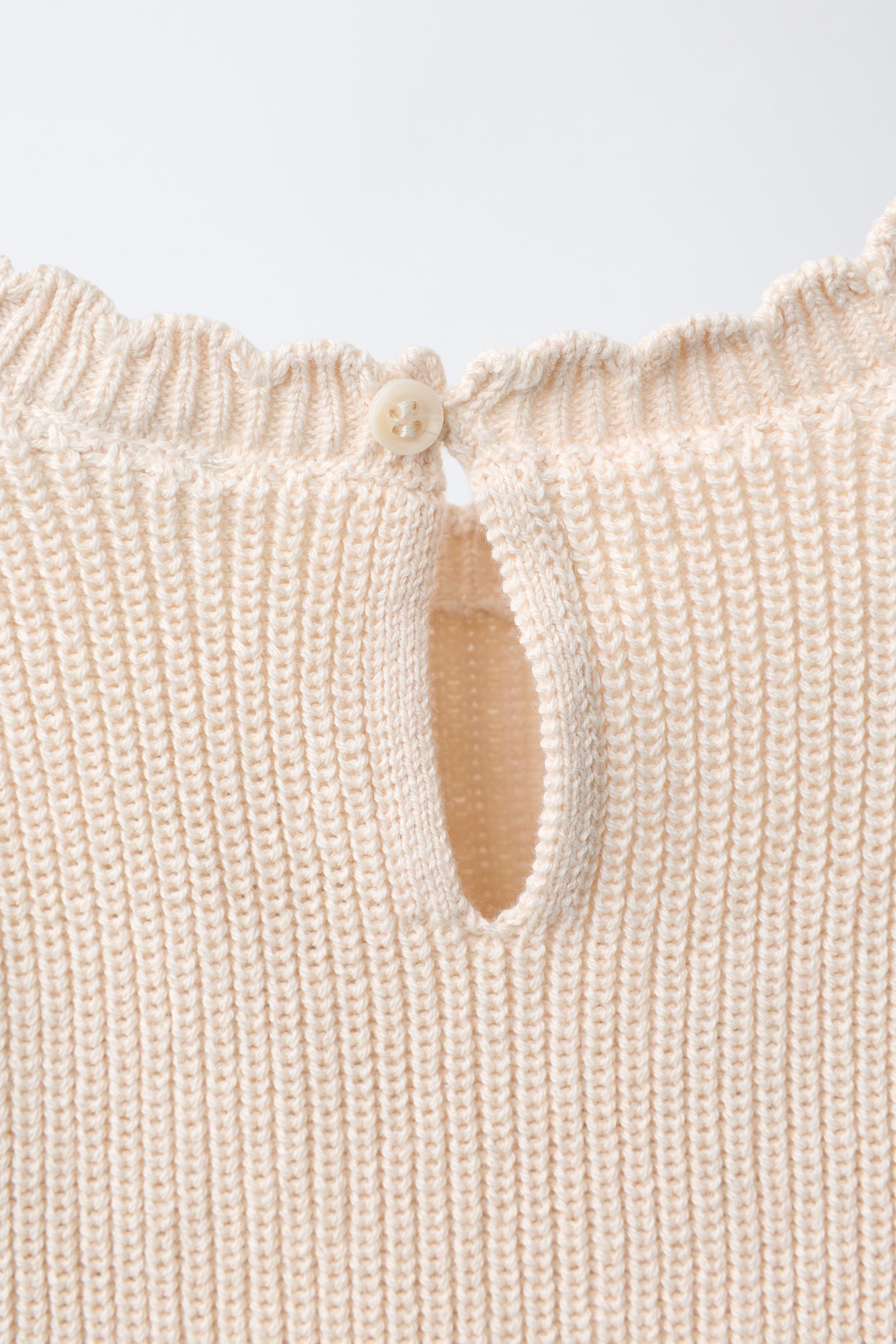 PULL EN MAILLE À FLEURS BRODÉES 100 % COTON