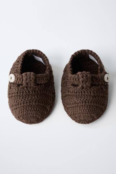 CHAUSSONS EN MAILLE BOUTON - Chocolat de Zara - Image 5