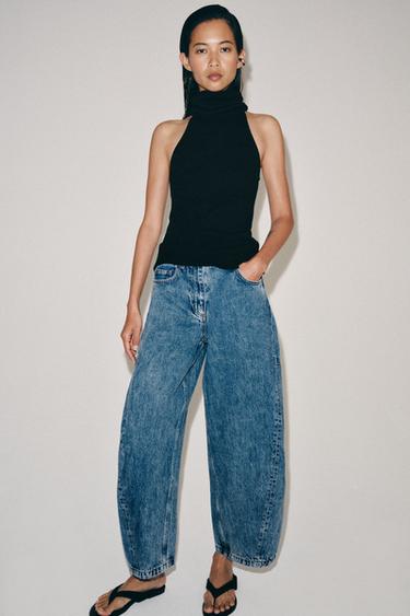 JEANS ZW COLLECTION ANKLE BALLOON MITTELHOHER BUND - Mittelblau von Zara