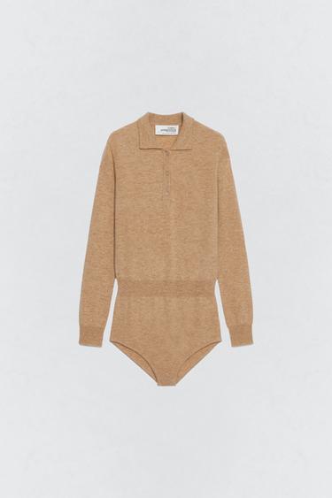 SOSHIOTSUKI X ZARA 울 폴로넥 바디수트 - Zara 샌드