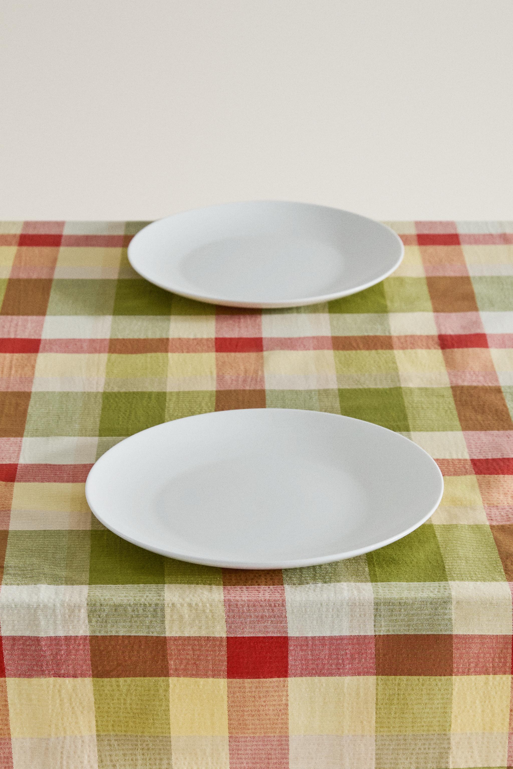 CHECK PRINT COTTON TABLECLOTH