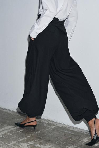 PANTALON BOUFFANT AVEC CEINTURE LARGE ZW COLLECTION - Noir de Zara - Image 2