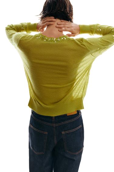 SEQUIN CARDIGAN - Apple green by Zara - Image 6