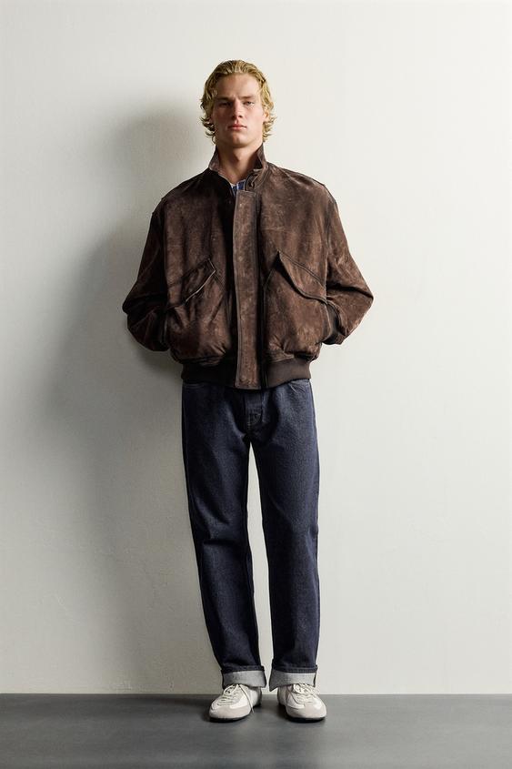 RELAXED FIT SPLIT SUEDE LEATHER JACKET - Brown by Zara - Image 0