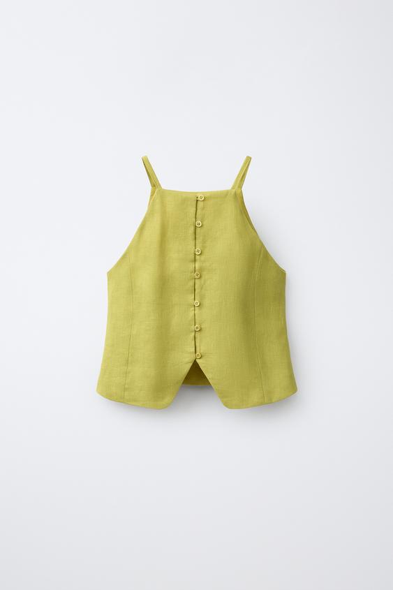 TOP 100% LINO - Oliva de Zara - Imagen 0
