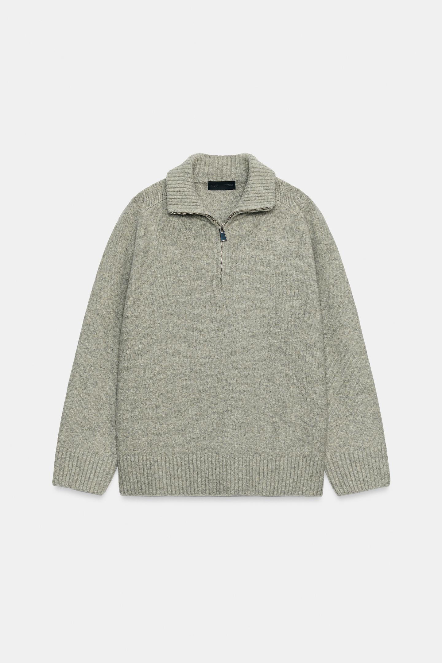 Женский свитер Zara Soft Knit, цвет: Серый меланжевый — фото 6