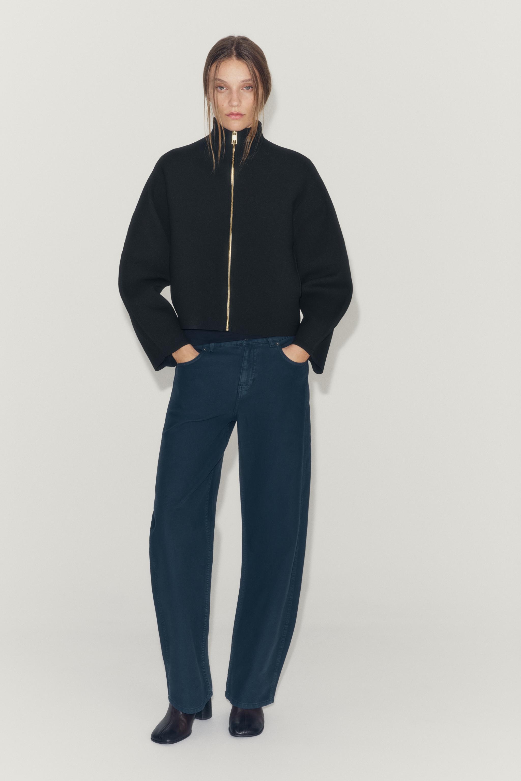 ZIP-UP CARDIGAN — Black