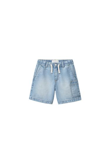 LOOSE-FITTING DENIM BERMUDA SHORTS - Blue by Zara