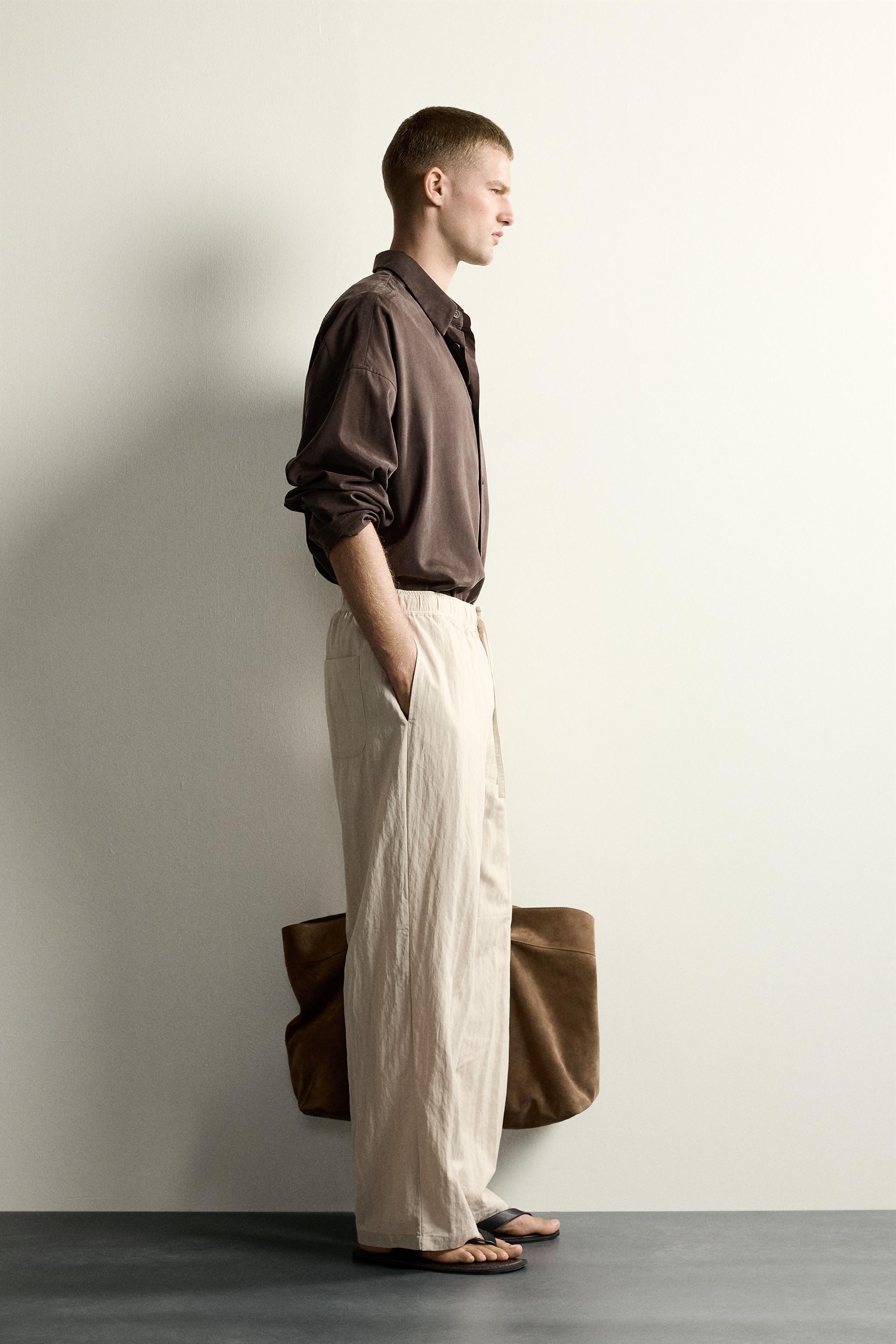 PANTALON TECHNIQUE COUPE DÉCONTRACTÉE EFFET FROISSÉ
