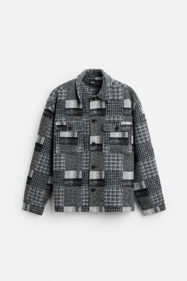 パッチワークポケット シャツジャケットグレーZaraのパッチワークポケット シャツジャケット - グレー 