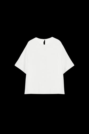 TOP LINO LAZADAS ZW COLLECTION - Blanco de Zara