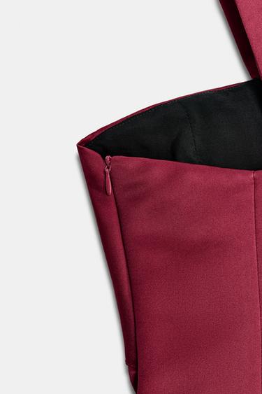 MINI DRESS WITH WAIST DETAIL - Burgundy by Zara - Image 10