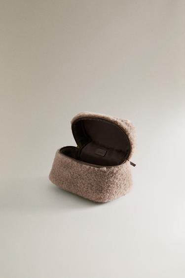 FURRY TOILETRY BAG - Taupe Grey by Zara - Image 3
