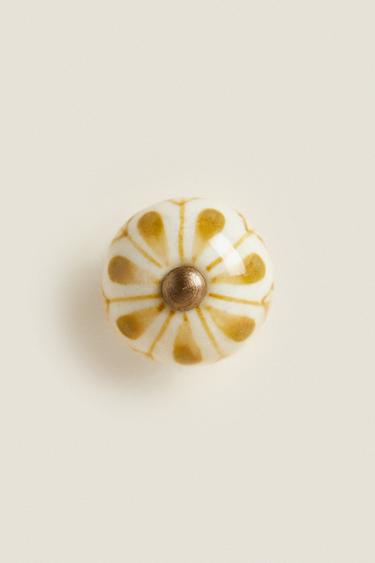 LOT BOUTONS DE PORTE CÉRAMIQUE FLEUR (LOT DE 2) - Moutarde de Zara - Image 2