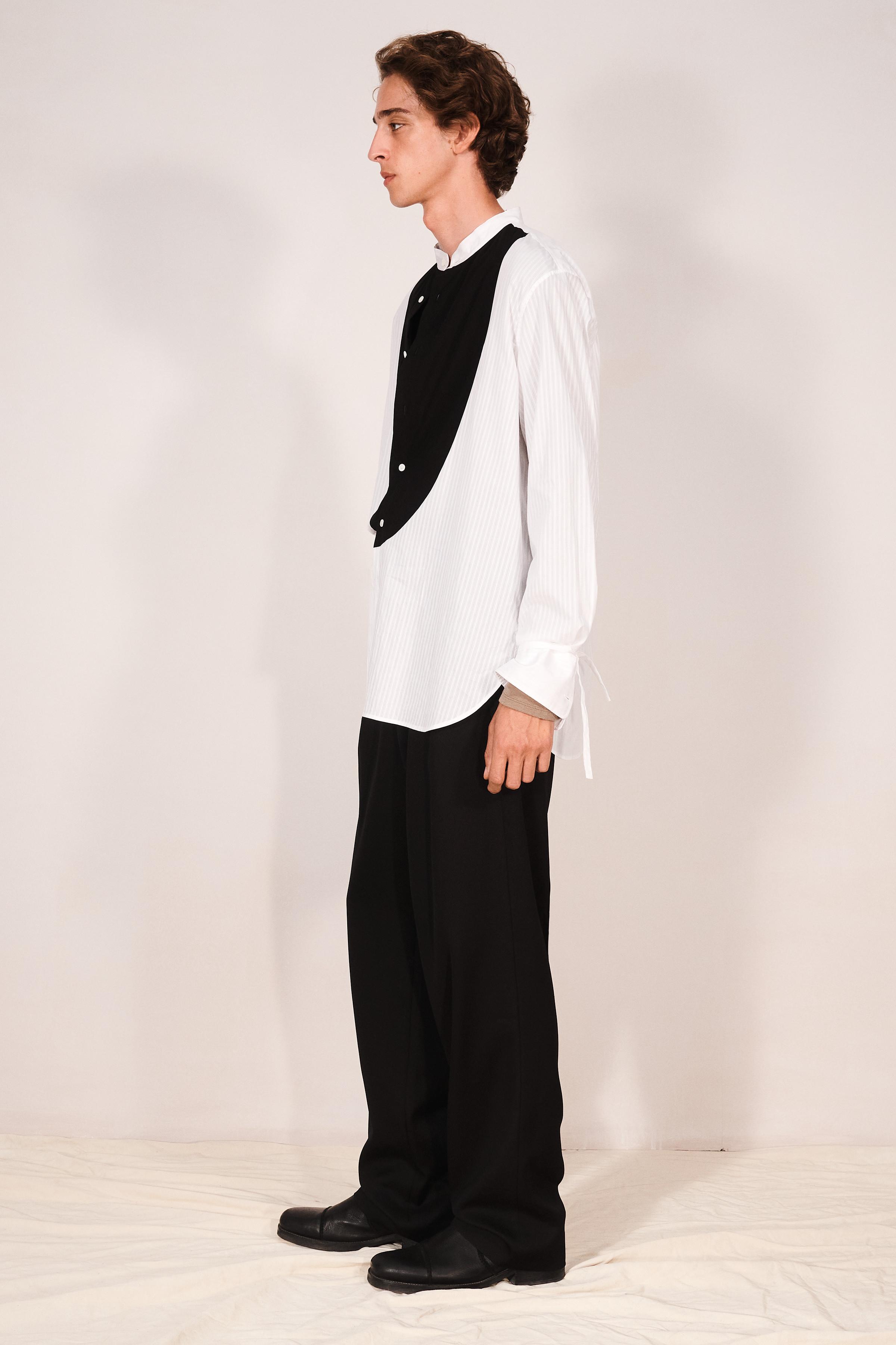 CHEMISE RELAXED FIT PLASTRON CONTRASTE