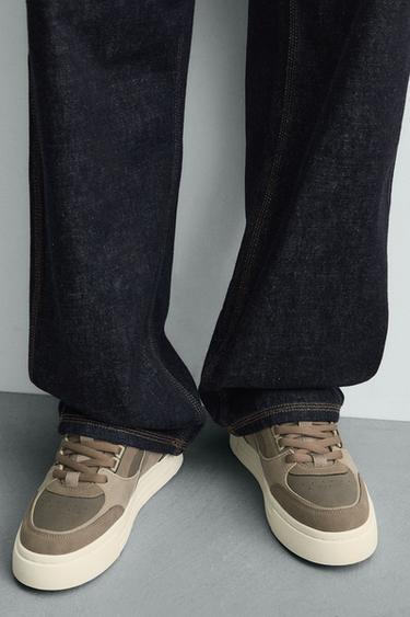 სპორტული ფეხსაცმელი რეტრო სტილი - Zara-ს Taupe Grey