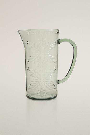 FLORAL ACRYLIC JUG - Green / Blue by Zara - Image 0